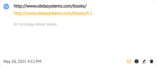 Ontology Version Card In Catalog