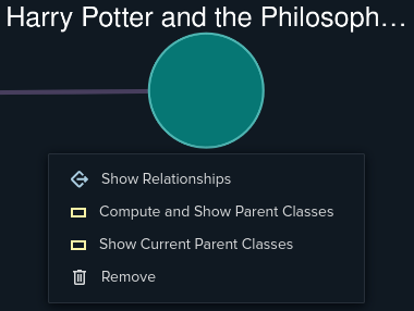 Class instance contextual menu
